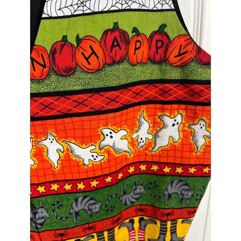 Vintage Halloween Vest Striped‎ Colorful Patchwork patterns Medium